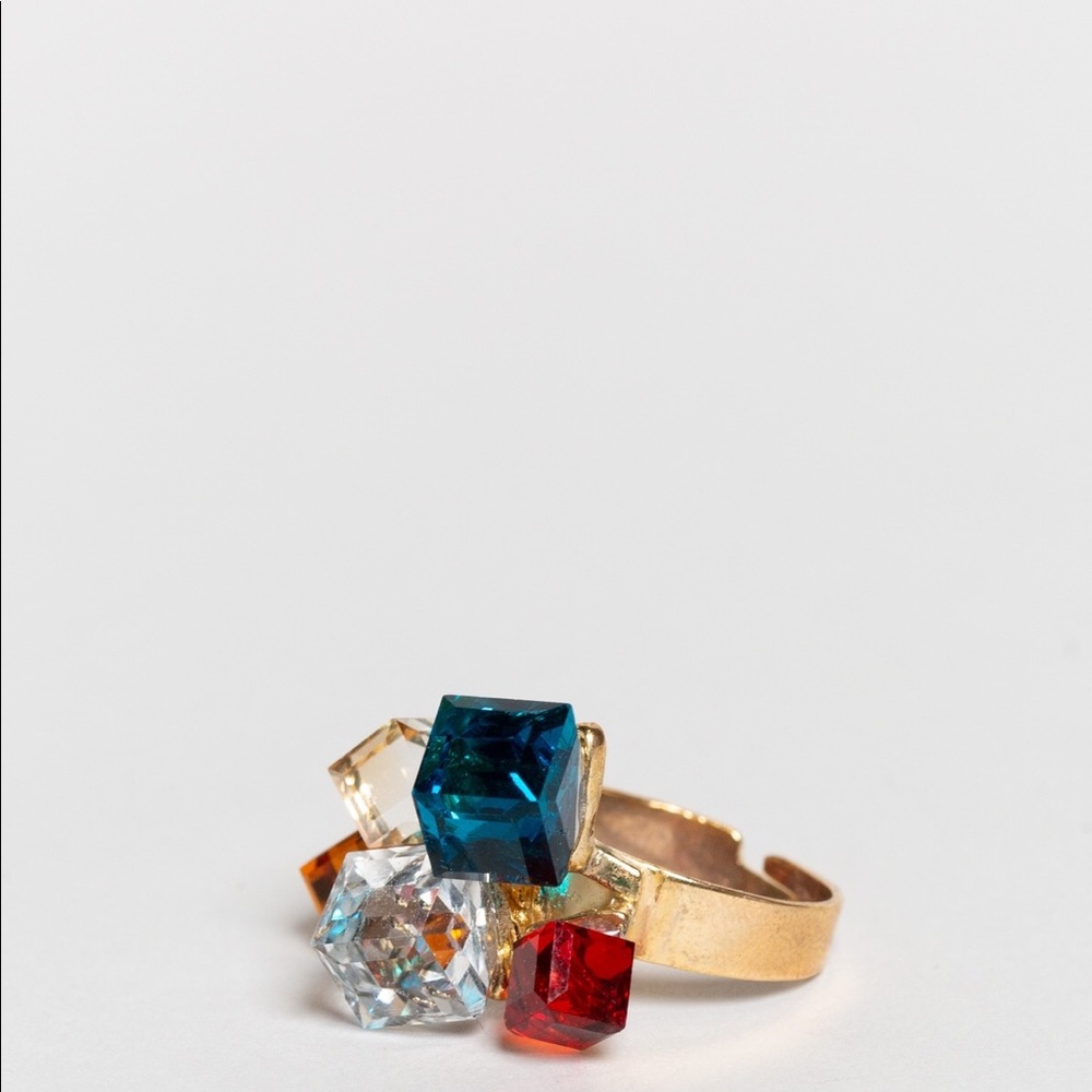 POL Ring Multicolor Rhinestone Crystal Adjustable NWT - Picture 2 of 5